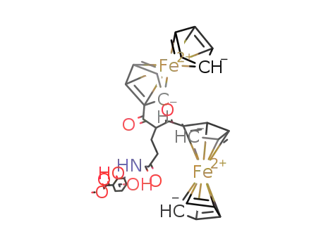 Molecular Structure of 1247085-41-1 (((cyclopentadienyl)FeC<sub>5</sub>H<sub>4</sub>C(O))2CHCH<sub>2</sub>CH<sub>2</sub>C(O)NHC<sub>6</sub>H<sub>2</sub>(OH)2COOMe)