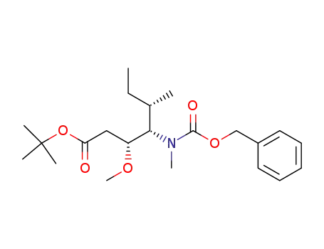 Molecular Structure of 120205-58-5 (tert-Butyl (3R,4S,5S)-3-methoxy-4-<N-(benzyloxycarbonyl)-N-methylamino>-5-methylheptanoate)