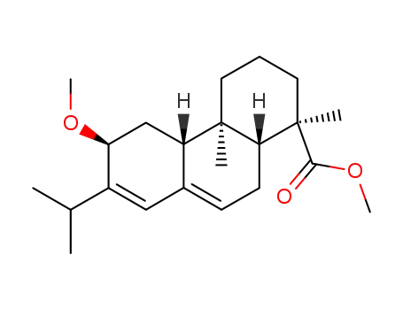 Molecular Structure of 25236-84-4 (<1R-(1α,4aβ,4bα,6α,10aα)>-1,2,3,4,4a,4b,5,6,10,10a-decahydro-1,4a-dimethyl-6-methoxy-7-(1-methylethyl)-phenanthrenecarboxylic acid methylester)