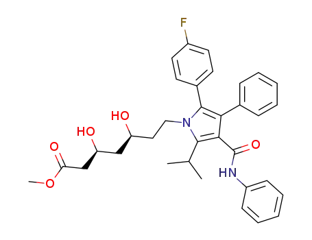 Molecular Structure of 125971-63-3 ((R<sup>*</sup>,R<sup>*</sup>)-3,5-dihydroxy-7-<(4-fluorophenyl)-5-(1-methylethyl)-3-phenyl-4-<(phenylamino)carbonyl>-1H-pyrrol-1-yl>-1-heptanoic acid)