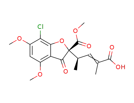 (R)-2-((Z)-(R)-3-Carboxy-1-methyl-but-2-enyl)-7-chloro-4,6-dimethoxy-3-oxo-2,3-dihydro-benzofuran-2-carboxylic acid methyl ester
