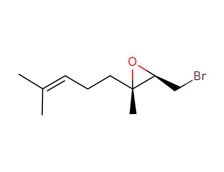 Molecular Structure of 91423-24-4 ((2S,3R)-3-(bromomethyl)-2-methyl-2-(4-methylpent-3-en-1-yl)oxirane)