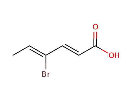 Molecular Structure of 89752-62-5 (2,4-Hexadienoic acid, 4-bromo-, (Z,E)-)