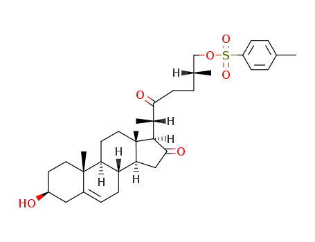 Molecular Structure of 115388-90-4 ((25<i>R</i>)-3β-hydroxy-26-(toluene-4-sulfonyloxy)-cholest-5-ene-16,22-dione)