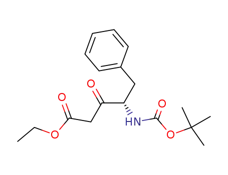 Molecular Structure of 112271-08-6 ((4S)-40<(tertibutyloxycarbonyl)amino>-3-oxo-5-phenylpentanoic acid ethyl ester)