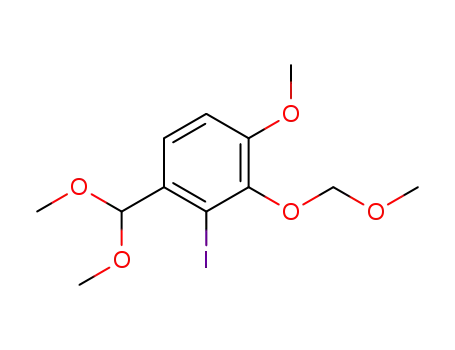 Molecular Structure of 916225-90-6 (Benzene, 1-(dimethoxymethyl)-2-iodo-4-methoxy-3-(methoxymethoxy)-)
