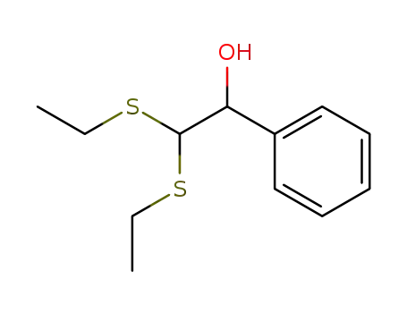 Molecular Structure of 100520-05-6 (2,2-bis(ethylthio)-1-phenylethanol)