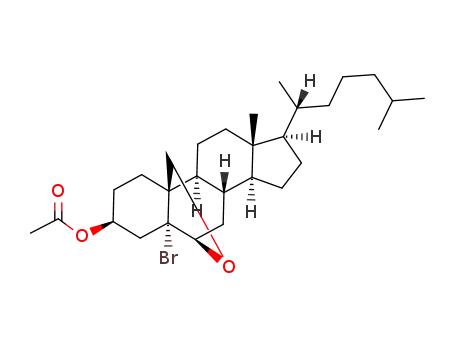 Molecular Structure of 1258-07-7 (5-Bromo-6β,19-epoxy-5α-cholestan-3β-ol acetate)