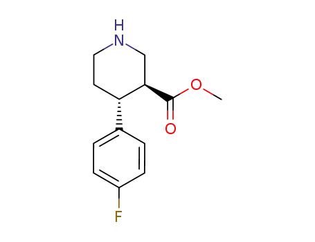 Molecular Structure of 872544-47-3 ((3S,4R)-4-(4-fluorophenyl)piperidine-3-carboxylic acid methyl ester)