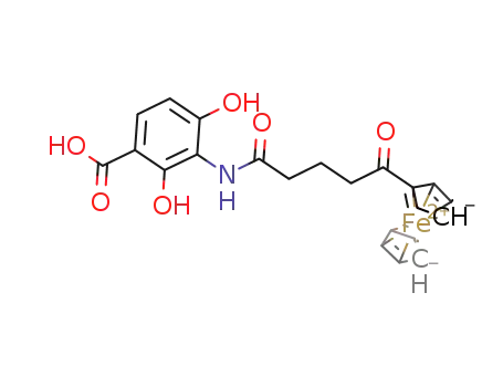 Molecular Structure of 1243248-55-6 (3-(4-ferrocenoylbutanamido)-2,4-dihydroxybenzoic acid)