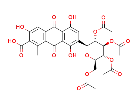 3,5,8-Trihydroxy-1-methyl-9,10-dioxo-7-((2S,3S,4R,5R,6R)-3,4,5-triacetoxy-6-acetoxymethyl-tetrahydro-pyran-2-yl)-9,10-dihydro-anthracene-2-carboxylic acid