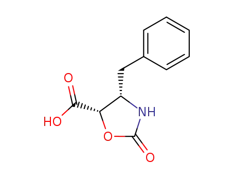 Molecular Structure of 147976-18-9 ((4S,5S)-4-benzyl-2-oxo-1,3-oxazolidine-5-carboxylic acid)