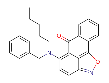 Molecular Structure of 83206-64-8 (5-N-amyl-N-benzylaminoanthra<1,9-c,d>isoxazol-6-one)