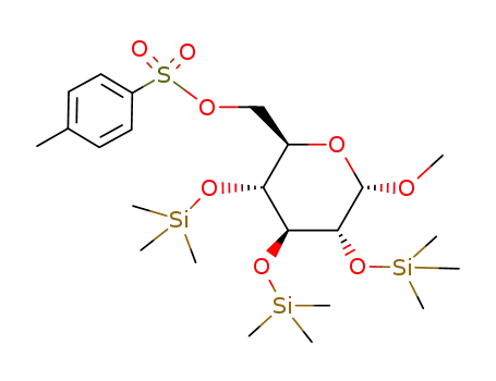 Toluene-4-sulfonic acid (2R,3R,4S,5R,6S)-6-methoxy-3,4,5-tris-trimethylsilanyloxy-tetrahydro-pyran-2-ylmethyl ester