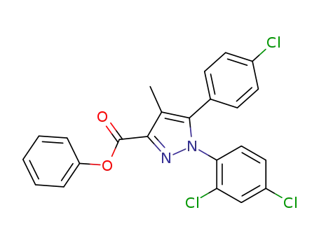 Molecular Structure of 1030616-35-3 (phenyl 5-(4-chlorophenyl)-1-(2,4-dichlorophenyl)-4-methyl-1H-pyrazole-3-carboxylate)