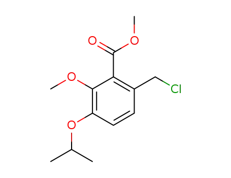 Molecular Structure of 1260522-86-8 (methyl 6-(chloromethyl)-3-isopropoxy-2-methoxybenzoate)