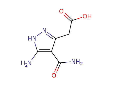 Molecular Structure of 23244-84-0 (5-amino-4-(aminocarbonyl)-1H-pyrazole-3-acetic acid)