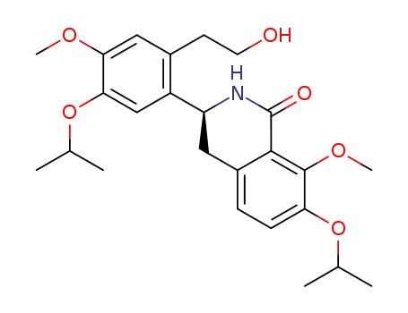 Molecular Structure of 1260522-93-7 ((S)-3-(2-(2-hydroxyethyl)-5-isopropoxy-4-methoxyphenyl)-7-isopropoxy-8-methoxy-3,4-dihydroisoquinolin-1(2H)-one)