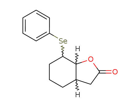 Molecular Structure of 63048-54-4 (2(3H)-Benzofuranone, hexahydro-7-(phenylseleno)-)