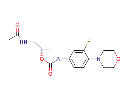 Molecular Structure of 872992-20-6 (N-[[(5R)-3-[3-Fluoro-4-(4-Morpholinyl)phenyl]-2-oxo-5-oxazolidinyl]Methyl]acetaMide)