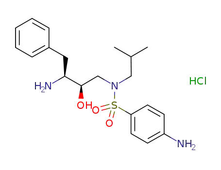 Molecular Structure of 1415750-61-6 ([(1S,2R)-3-[(4-aminophenylsulfonyl)(2-methylpropyl)amino]-2-hydroxy-1-(phenylmethyl)propyl]amine hydrochloride)