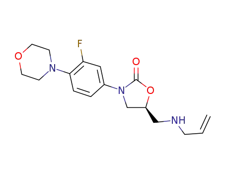 Molecular Structure of 1215006-07-7 ((S)-5-((allylamino)methyl)-3-(3-fluoro-4-morpholinophenyl)oxazolidin-2-one)