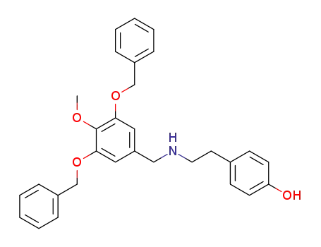 Molecular Structure of 412009-82-6 (Phenol,
4-[2-[[[4-methoxy-3,5-bis(phenylmethoxy)phenyl]methyl]amino]ethyl]-)