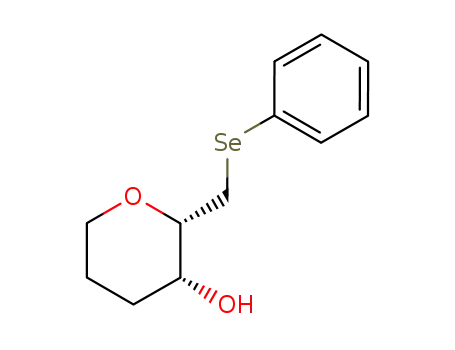 Molecular Structure of 113423-62-4 (2H-Pyran-3-ol, tetrahydro-2-[(phenylseleno)methyl]-, trans-)