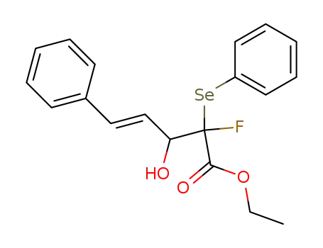 (E)-2-Fluoro-3-hydroxy-5-phenyl-2-phenylselanyl-pent-4-enoic acid ethyl ester