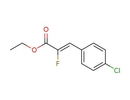 Molecular Structure of 26928-14-3 (2-Propenoic acid, 3-(4-chlorophenyl)-2-fluoro-, ethyl ester, (2Z)-)