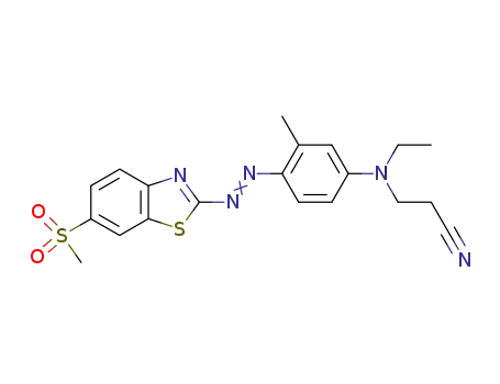 Molecular Structure of 16588-67-3 (3-[ethyl[3-methyl-4-[[6-(methylsulphonyl)benzothiazol-2-yl]azo]phenyl]amino]propiononitrile)