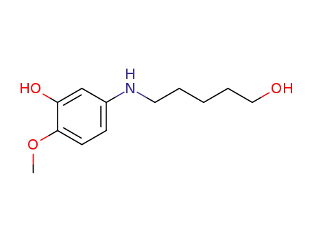 Molecular Structure of 195534-24-8 (N-(5-hydroxypentyl)-2-hydroxy-1-methoxy-4-aminobenzene)