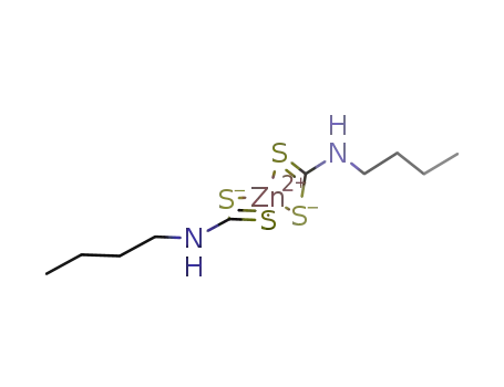 Molecular Structure of 23409-02-1 (Zinc,bis(butylcarbamodithioato-kS,kS')-, (T-4)- (9CI))
