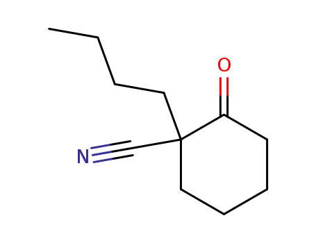 Molecular Structure of 66819-61-2 (Cyclohexanecarbonitrile, 1-butyl-2-oxo-)