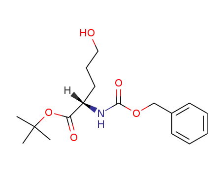Molecular Structure of 124620-51-5 (L-Norvaline, 5-hydroxy-N- [(phenylmethoxy)carbonyl]-, 1,1-dimethylethylester)
