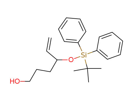 Molecular Structure of 113423-54-4 (5-Hexen-1-ol, 4-[[(1,1-dimethylethyl)diphenylsilyl]oxy]-)