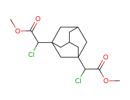Molecular Structure of 16668-48-7 (Tricyclo[3.3.1.13,7]decane-1,3-diaceticacid, a1,a3-dichloro-, 1,3-dimethyl ester)
