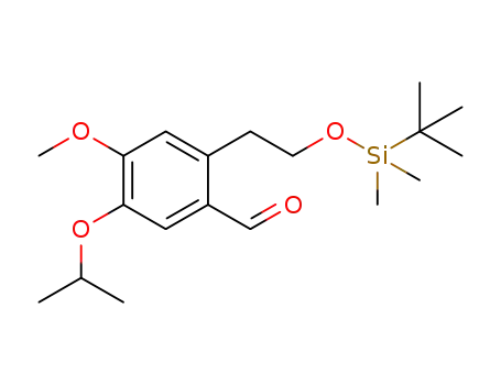 Molecular Structure of 1260522-84-6 (2-(2-(tert-butyldimethylsilyloxy)ethyl)-5-isopropoxy-4-methoxybenzaldehyde)