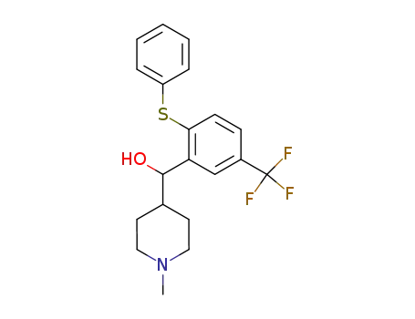 Molecular Structure of 84884-39-9 (5-trifluoromethyl-2-phenylthio-α-(1-methyl-4-piperidyl)benzyl alcohol)