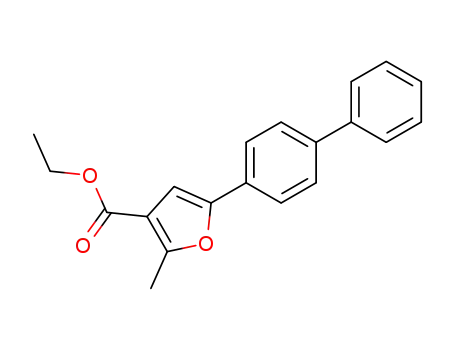 Molecular Structure of 102077-82-7 (ethyl 5-([1,1′-biphenyl]-4-yl)-2-methylfuran-3-carboxylate)