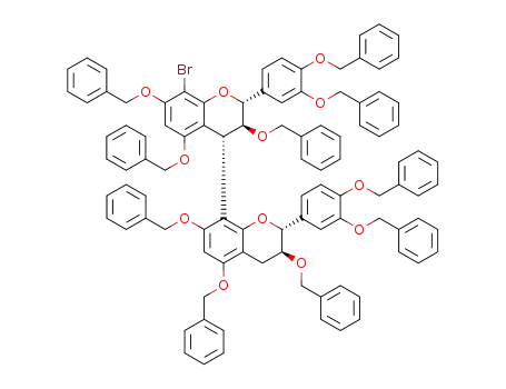 8-bromo-3,5,7,3',4'-penta-O-benzyl-catechin-(4α->8)-3,5,7,3',4'-penta-O-benzyl-catechin