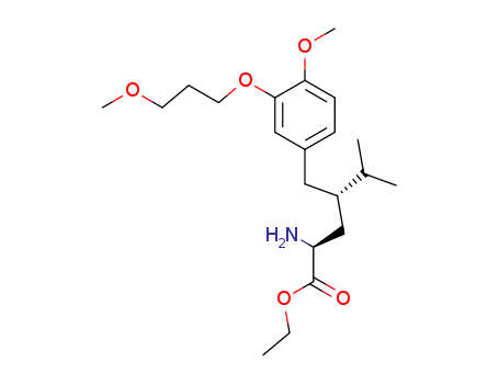 Molecular Structure of 172900-99-1 ((2S,4S)-2-Amino-4-[4-methoxy-3-(3-methoxy-propoxy)-benzyl]-5-methyl-hexanoic acid ethyl ester)