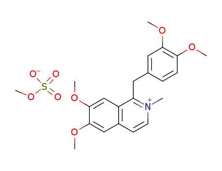 Molecular Structure of 89383-97-1 (Isoquinolinium,1-[(3,4-dimethoxyphenyl)methyl]-6,7-dimethoxy-2-methyl-, methyl sulfate)