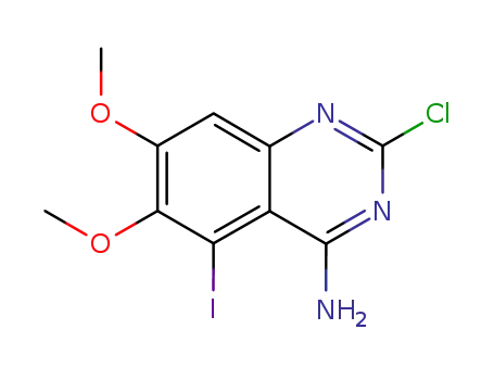 Molecular Structure of 192869-38-8 (4-Quinazolinamine, 2-chloro-5-iodo-6,7-dimethoxy-)
