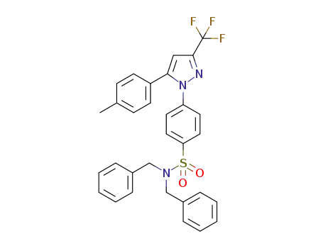 Molecular Structure of 853793-24-5 (N,N-dibenzyl-4-[5-(4-methylphenyl)-3-(trifluoromethyl)-1H-pyrazol-1-yl]benzenesulfonamide)