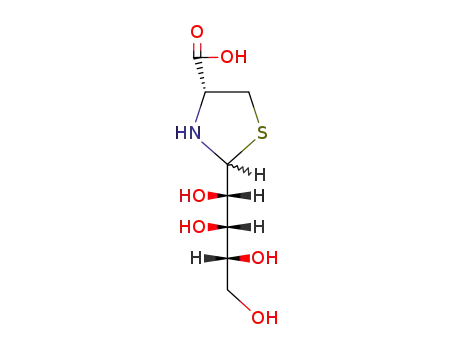 Molecular Structure of 110270-19-4 (2-(D-XYLO-TETRAHYDROXYBUTYL)-4(R)-1,3-THIAZOLIDINE-4-CARBOXYLIC ACID)
