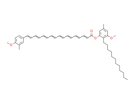 2,4,6,8,10,12,14,16-Heptadecaoctaenoic acid,
17-(4-methoxy-3-methylphenyl)-, 2-dodecyl-3-methoxy-5-methylphenyl
ester