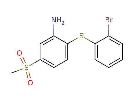 Molecular Structure of 16222-83-6 (2-(2-bromo-phenylsulfanyl)-5-methanesulfonyl-aniline)