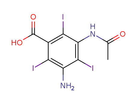 Molecular Structure of 1713-07-1 (DIATRIZOIC ACID RELATED COMPOUND A (50 MG) (5-ACETAMIDO-3-AMINO-2,4,6-TRIIODOBENZOIC ACID))
