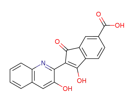 Molecular Structure of 17739-41-2 (3-hydroxy-2-(3-hydroxy-2-quinolyl)-1-oxo-1H-indene-6-carboxylic acid)